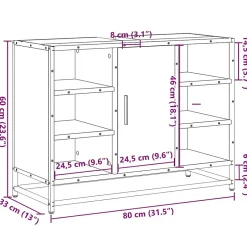 Vidaxl Meuble de salle de bain avec lavabo Chêne Sonoma 80 x 33 x 60 cm Bois d'ingénierie* Meuble Wc