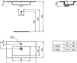 Swiss Aqua Technologies Meuble de salle de bain avec lavabo SAT Evolution 78x30x44,8 cm blanc mat (SATEVO80WMU2)* Lave-Mains