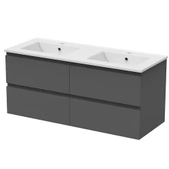AICA Sanitaire Meuble de salle de bain anthracite 120cm, suspendu avec 4 tiroirs* Meuble Sous-Vasque