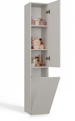 3xE Living Meuble de salle de bain avec panier à linge, cachemire, 174 x 31 x 30cm