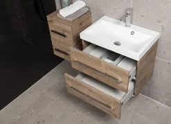 Naturel Meuble de salle de bain avec lavabo Cube Way 60x40 cm chêne Wellington (CUBE260ZDW)* Lave-Mains