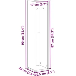 Vidaxl Meuble de salle de bain avec porte-rouleau blanc 20,5x20x90 cm* Meuble Wc