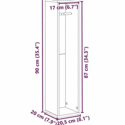 Vidaxl Meuble de salle de bain avec porte-rouleau blanc 20,5x20x90 cm* Meuble Wc