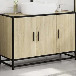 Vidaxl Meuble de salle de bain avec lavabo Chêne Sonoma 90 x 33 x 60 cm Bois d'ingénierie