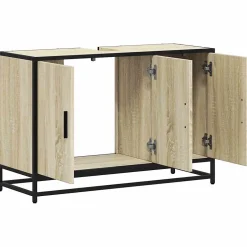 Vidaxl Meuble de salle de bain avec lavabo Chêne Sonoma 90 x 33 x 60 cm Bois d'ingénierie