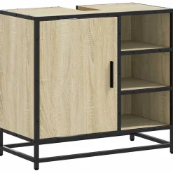 Vidaxl Meuble de salle de bain avec lavabo Chêne Sonoma 65 x 33 x 60 cm Bois d'ingénierie* Meuble Wc