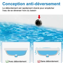 AICA Sanitaire Meuble de salle de bain avec double vasque chêne, 120 cm meuble chêne avec lavabo meuble à 4 tiroirs