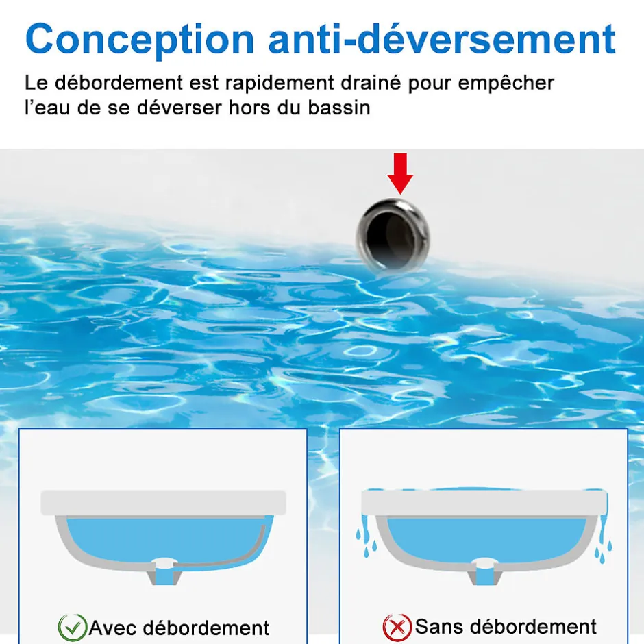 AICA Sanitaire Meuble de salle de bain avec double vasque chêne, 120 cm meuble chêne avec lavabo meuble à 4 tiroirs