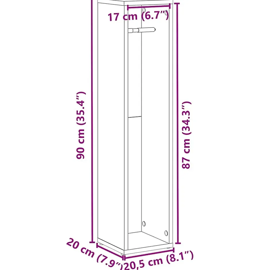 Vidaxl Meuble de salle de bain avec porte-rouleau chêne sonoma* Meuble Wc