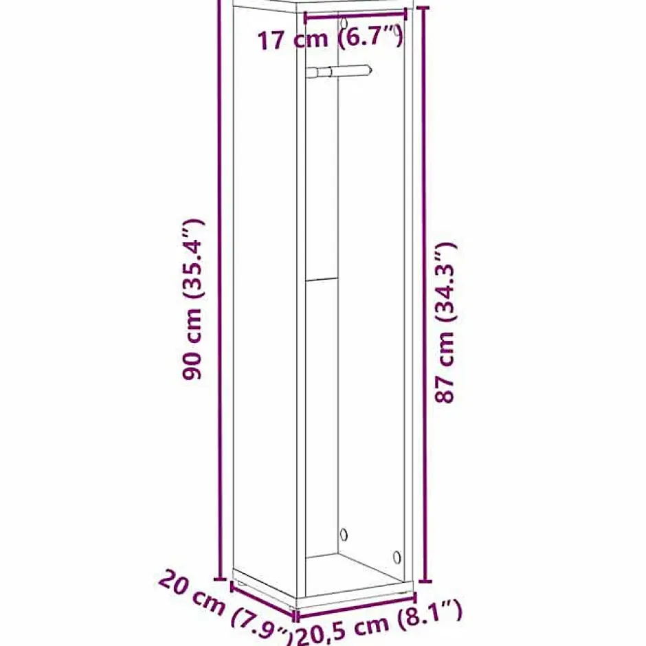 Vidaxl Meuble de salle de bain avec porte-rouleau chêne sonoma* Meuble Wc