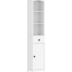 ProximaX Meuble de salle de bain, armoire haute à 3 étagères et 1 tiroir, étagère de salle de bain, meuble de salle de bain, blanc* Meuble Wc
