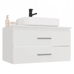 3xE Living Meuble de salle de bain, blanc, 80 x 45 x 50 cm* Meuble Sous-Vasque