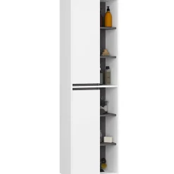 3xE Living Meuble de salle de bain, blanc/gris graphite, 50 x 170 x 30 cm* Armoire De Salle De Bains