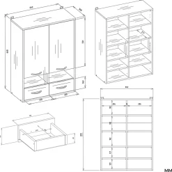 3xE Living Meuble de salle de bain, blanc, 66 x 67 x 30 cm* Etagère Salle De Bains
