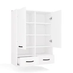 3xE Living Meuble de salle de bain, blanc, 66 x 67 x 30 cm* Etagère Salle De Bains