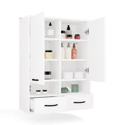 3xE Living Meuble de salle de bain, blanc, 66 x 67 x 30 cm* Etagère Salle De Bains