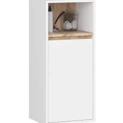 3xE Living Meuble de salle de bain, blanc/chêne Sonoma, 35 x 80 x 30 cm* Armoire De Salle De Bains
