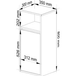 3xE Living Meuble de salle de bain, blanc/chêne Sonoma, 35 x 80 x 30 cm* Armoire De Salle De Bains