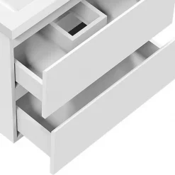 AICA Sanitaire Meuble de salle de bain blanc 50cm, suspendu avec 2 tiroirs* Meuble Sous-Vasque