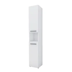 3xE Living Meuble de salle de bain, blanc mat, blanc brillant, 30 x 174 x 30 cm* Armoire De Salle De Bains