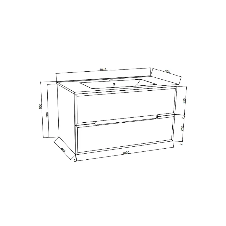 Kiamami Valentina Meuble De Salle De Bain Bleu Mat Et Chêne Naturel 100 Cm - Magnolia