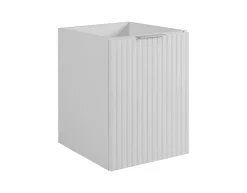 3xE Living Meuble de salle de bain, Blanc + poignée argentée, 40 x 57 x 46 cm* Lave-Mains