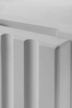 3xE Living Meuble de salle de bain, Blanc + poignée argentée, 40 x 57 x 46 cm* Lave-Mains