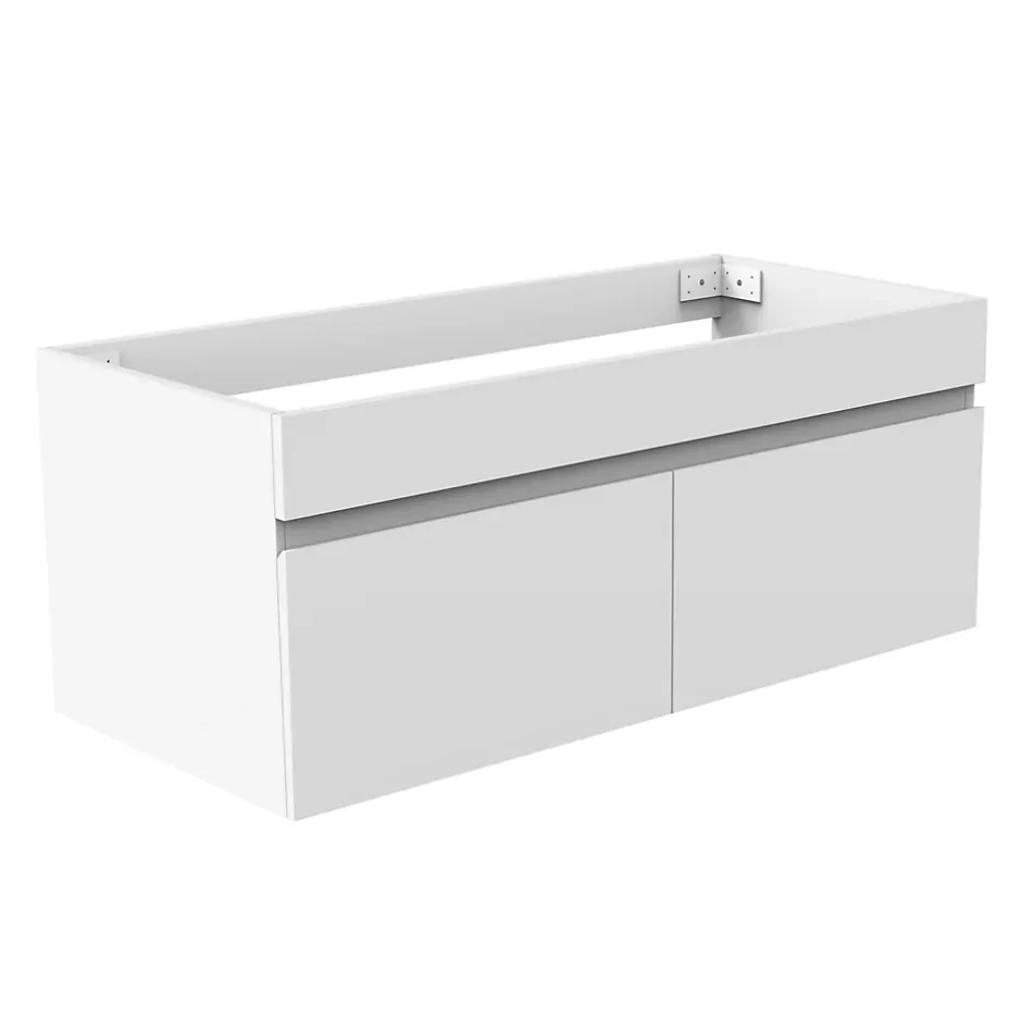 AICA Sanitaire Meuble de salle de bain 100cm à double porte, suspendu, blanc