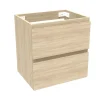 AICA Sanitaire Meuble de salle de bain chêne 50cm, suspendu avec 2 tiroirs* Meuble Sous-Vasque