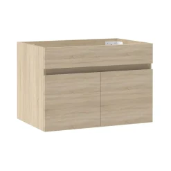 AICA Sanitaire Meuble de salle de bain 80cm à double porte, suspendu, Chêne* Meuble Sous-Vasque