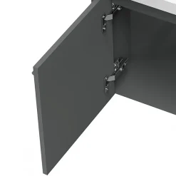 AICA Sanitaire Meuble de salle de bain 40cm avec tiroir, meuble d'angle suspendu Anthracite