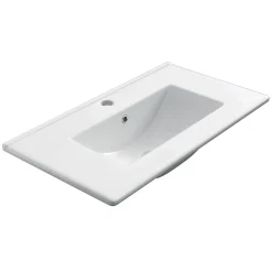 Cosyneo Meuble de salle de bain 70cm simple vasque - 3 tiroirs - PALMA - ciment (gris)