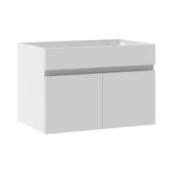 AICA Sanitaire Meuble de salle de bain 80cm à double porte, suspendu, blanc