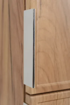 3xE Living Meuble de salle de bain, Chêne Craft, poignée argentée, 35 x 136 x 27 cm