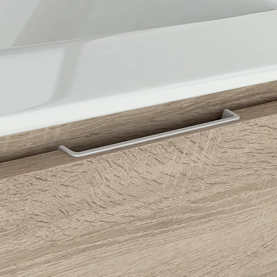 Cosyneo Meuble de salle de bain 120cm double vasque - 6 tiroirs - sans miroir - TIRIS 3C - cambrian (chêne)* Meuble Vasque