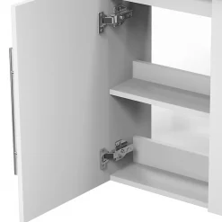 AICA Sanitaire Meuble de salle de bain 44cm avec 2 compartiments, suspendu, blanc
