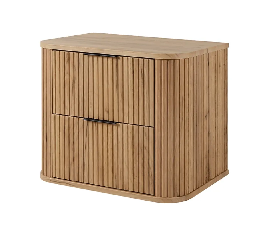 3xE Living Meuble de salle de bain, Chêne Craft, poignée noire, 41,5 x 60 x 51,7 cm* Lave-Mains