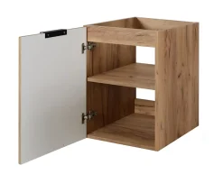 3xE Living Meuble de salle de bain, Chêne Craft + poignée noire, 40 x 57 x 46 cm* Lave-Mains