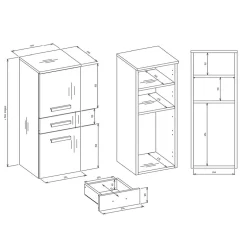 3xE Living Meuble de salle de bain, chêne artisan, 85 x 30 x 30 cm