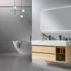 Luxury Bain Meuble de salle de bain double vasque 120cm bois et blanc effet marbre avec miroir LED LB-8512 LuxuryBain-