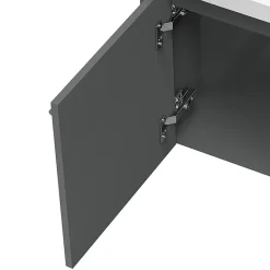 AICA Sanitaire Meuble de Salle de Bain d'Angle Gain de Place, Lave Main, anthracite, 40x40 cm* Meuble Vasque