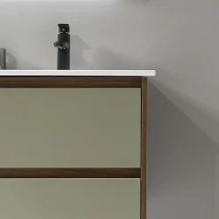 Luxury Bain Meuble de salle de bain double vasque 120cm bois et vert avec miroir LED LuxuryBain-