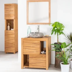 Wanda Collection Meuble de salle de bain en teck massif Cosy 70 cm