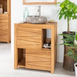 Wanda Collection Meuble de salle de bain en teck massif Cosy 70 cm