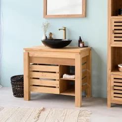 Wanda Collection Meuble de salle de bain en teck Zen 85cm