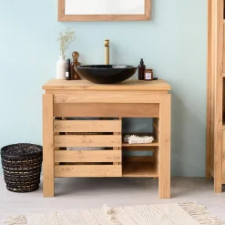 Wanda Collection Meuble de salle de bain en teck Zen 85cm