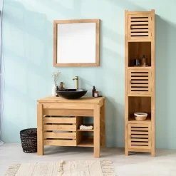 Wanda Collection Meuble de salle de bain en teck Zen 85cm