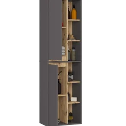 3xE Living Meuble de salle de bain, gris graphite/chêne artisanal, 50 x 170 x 30 cm