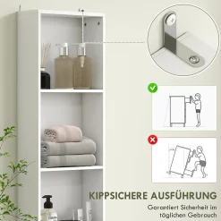 ProximaX Meuble de salle de bain haut et étroit, avec tiroir, porte et étagères réglables, pour salle de bain ou salon, blanc* Meuble Wc