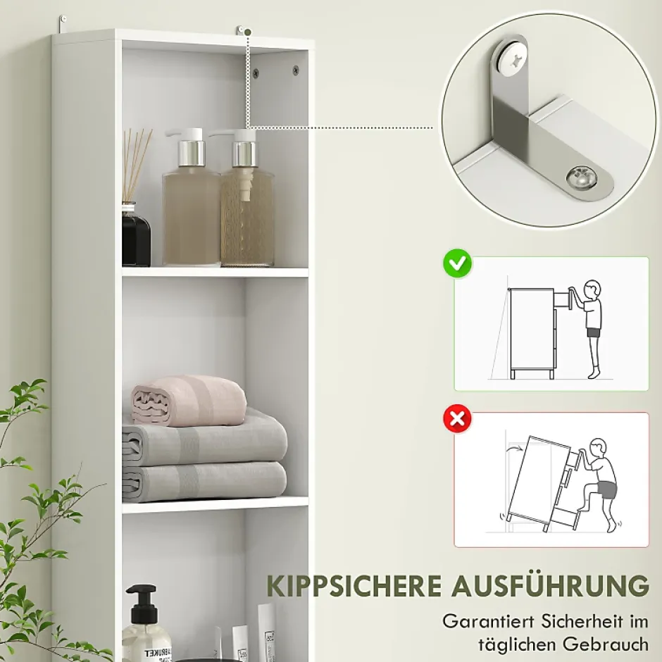 ProximaX Meuble de salle de bain haut et étroit, avec tiroir, porte et étagères réglables, pour salle de bain ou salon, blanc* Meuble Wc
